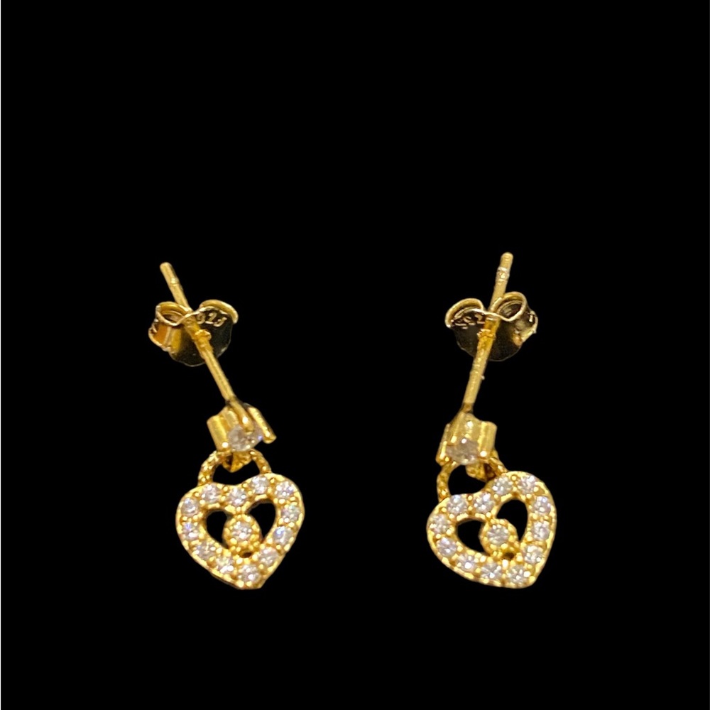Heart Drop Earrings 925 Sterling Silver 💛